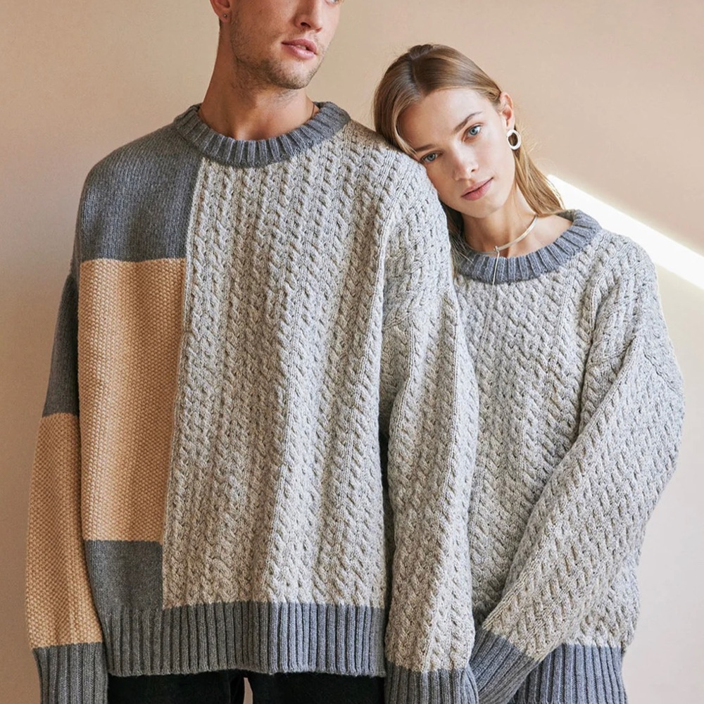 The Knotty Ones unisex ‘Patch’ Merino wool sweater